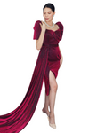 Elegant Burgundy Velvet Filipiniana 