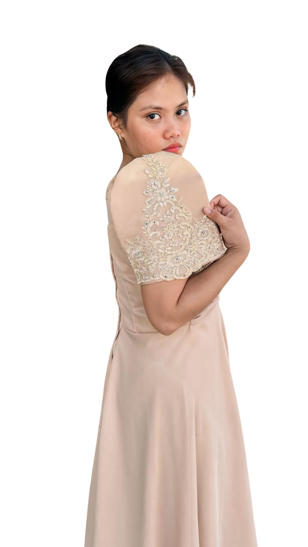 Filipiniana Dark Nude with Lace