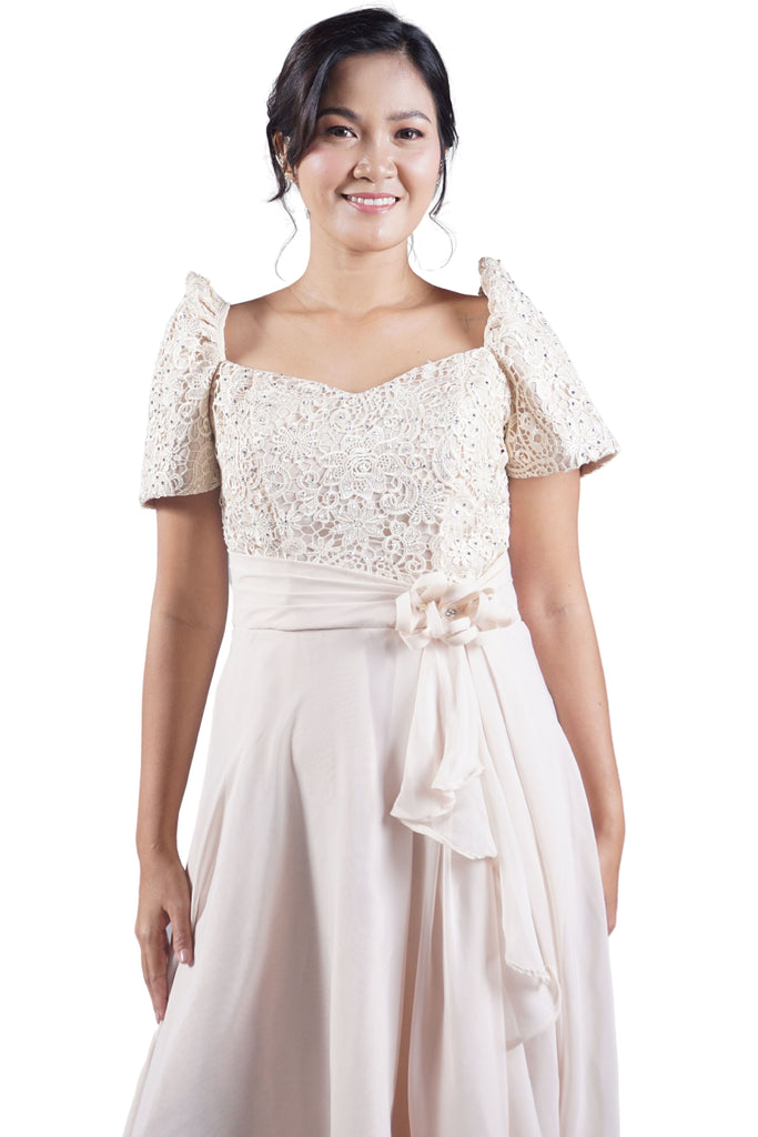 Beige Mother of the Bride Dress