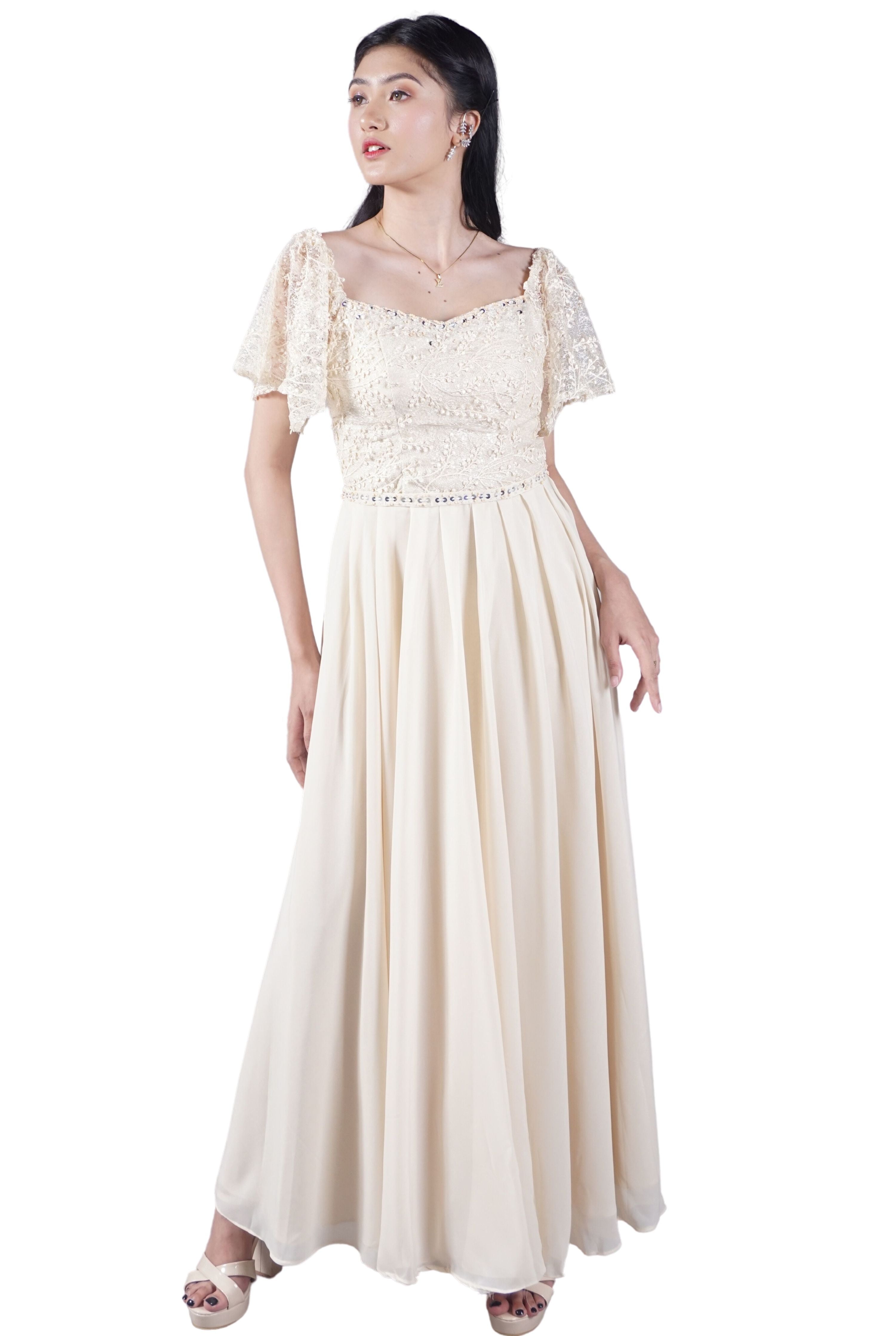 Beige Filipiniana Dress