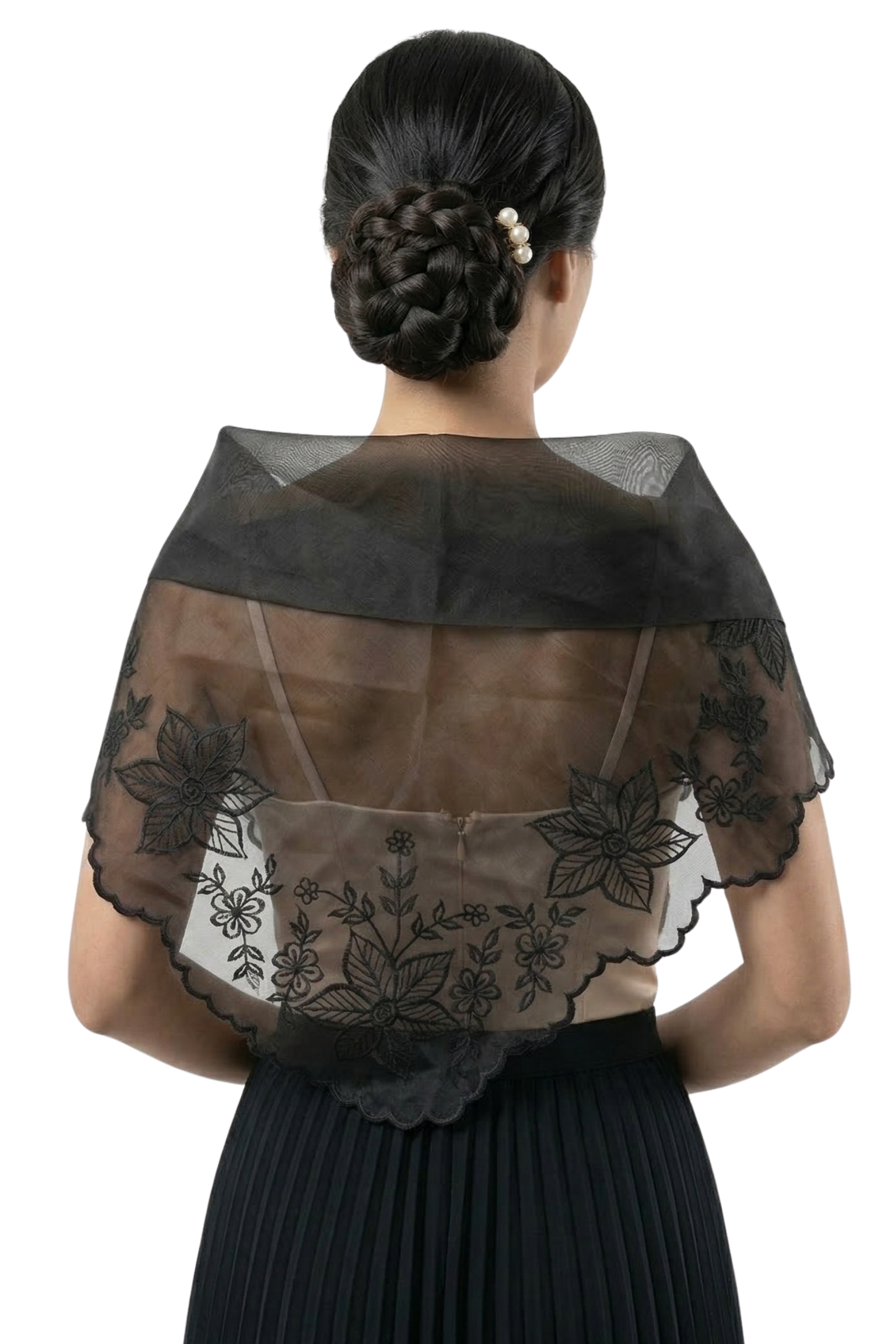 modern filipiniana dress with shawl Women's - Wrap Around Filipiniana