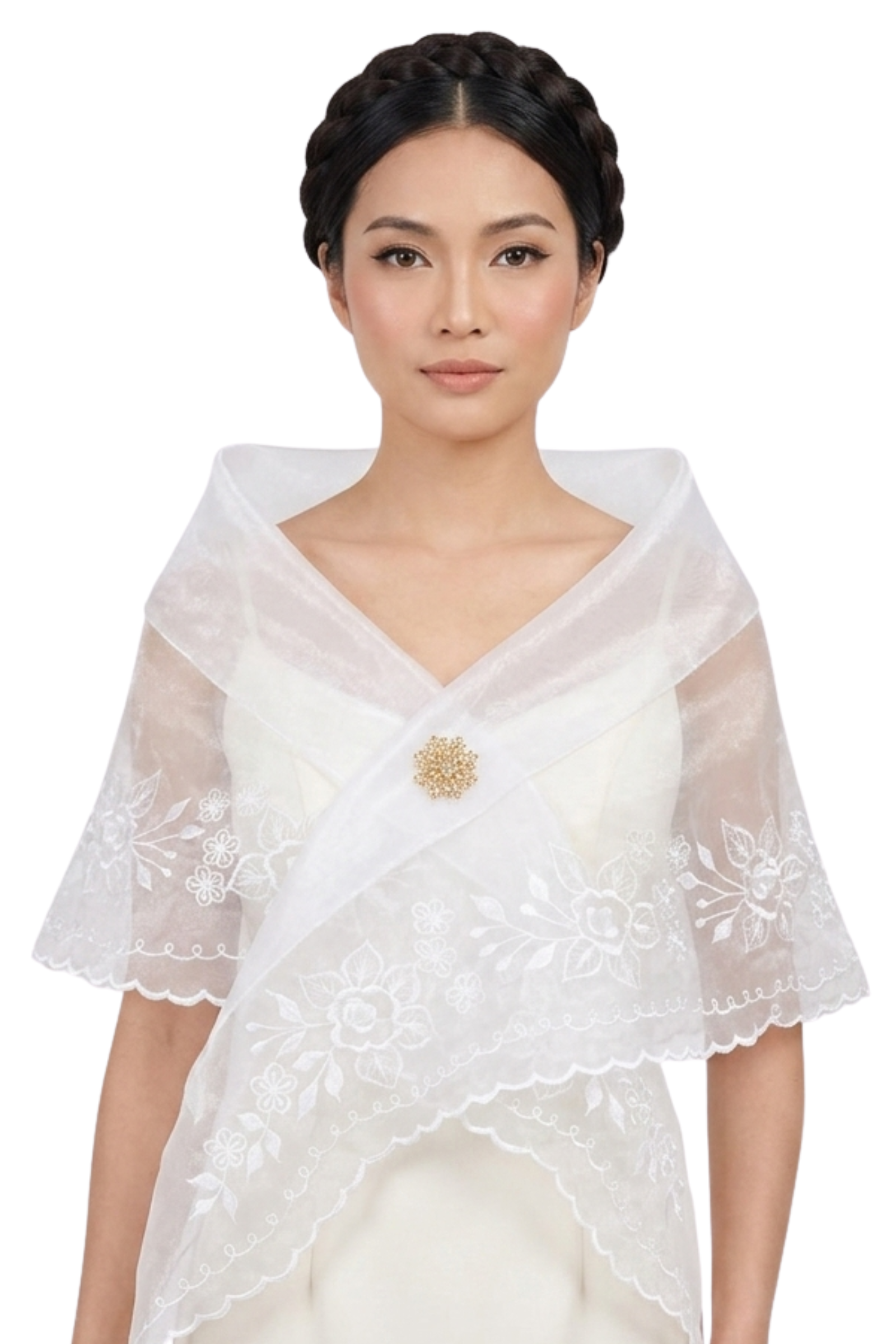 White Filipiniana Alampay