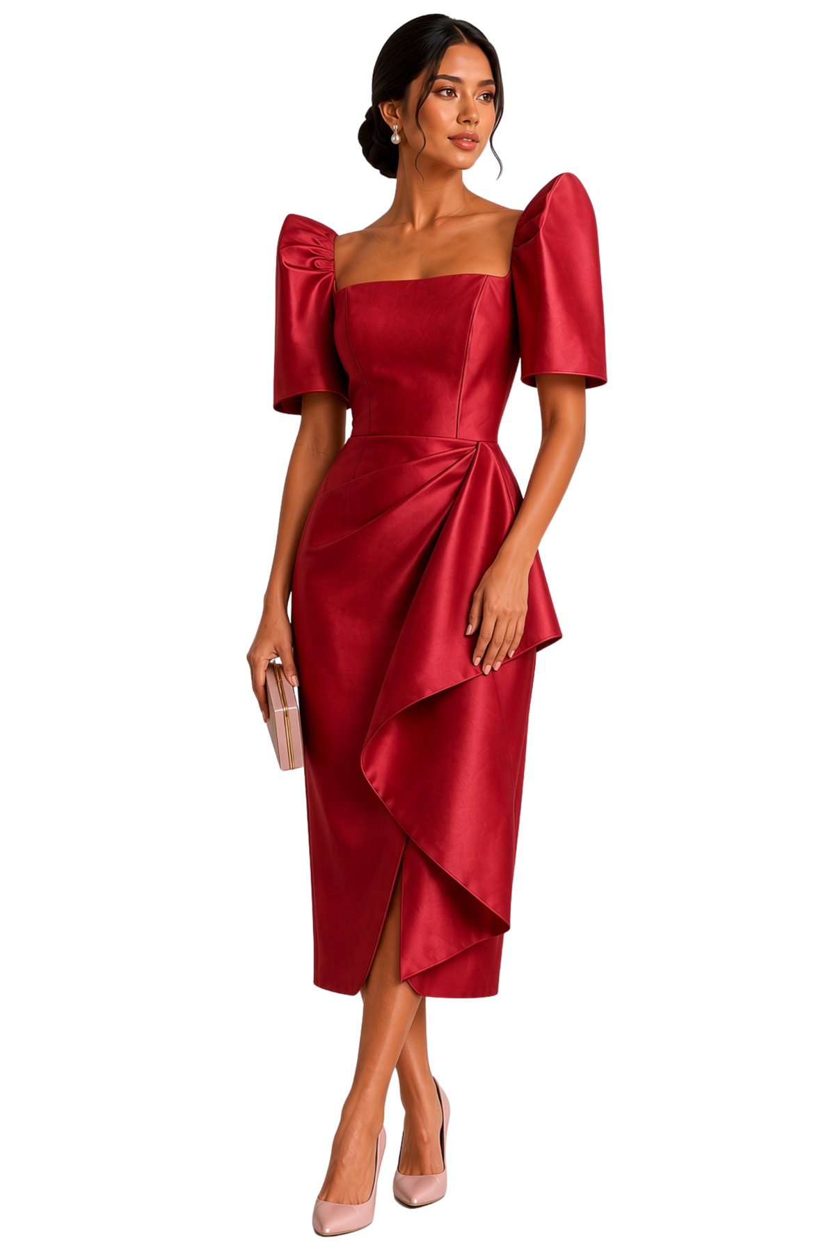 Draped Fililipiniana Midi Dress