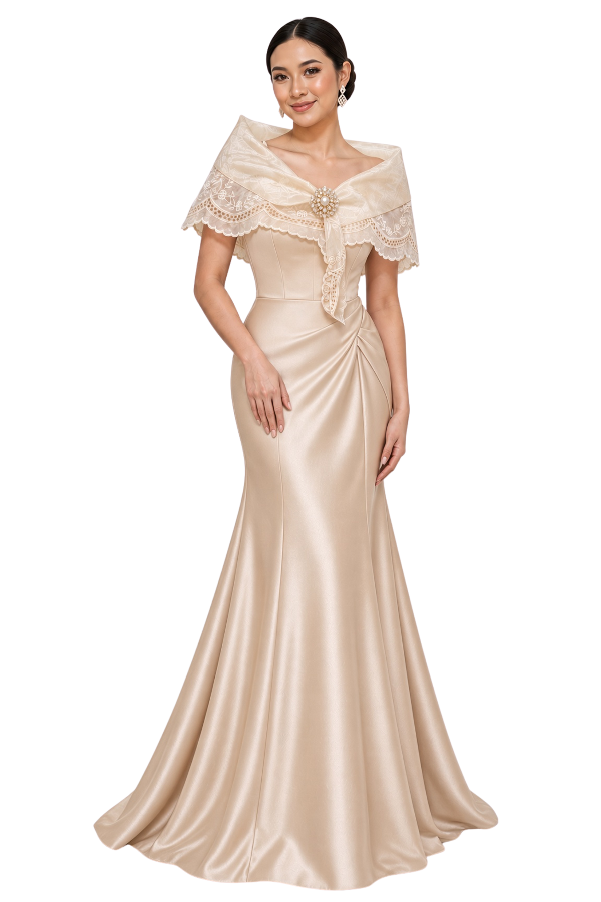 Filipiniana Long Gown wtih Alampay 