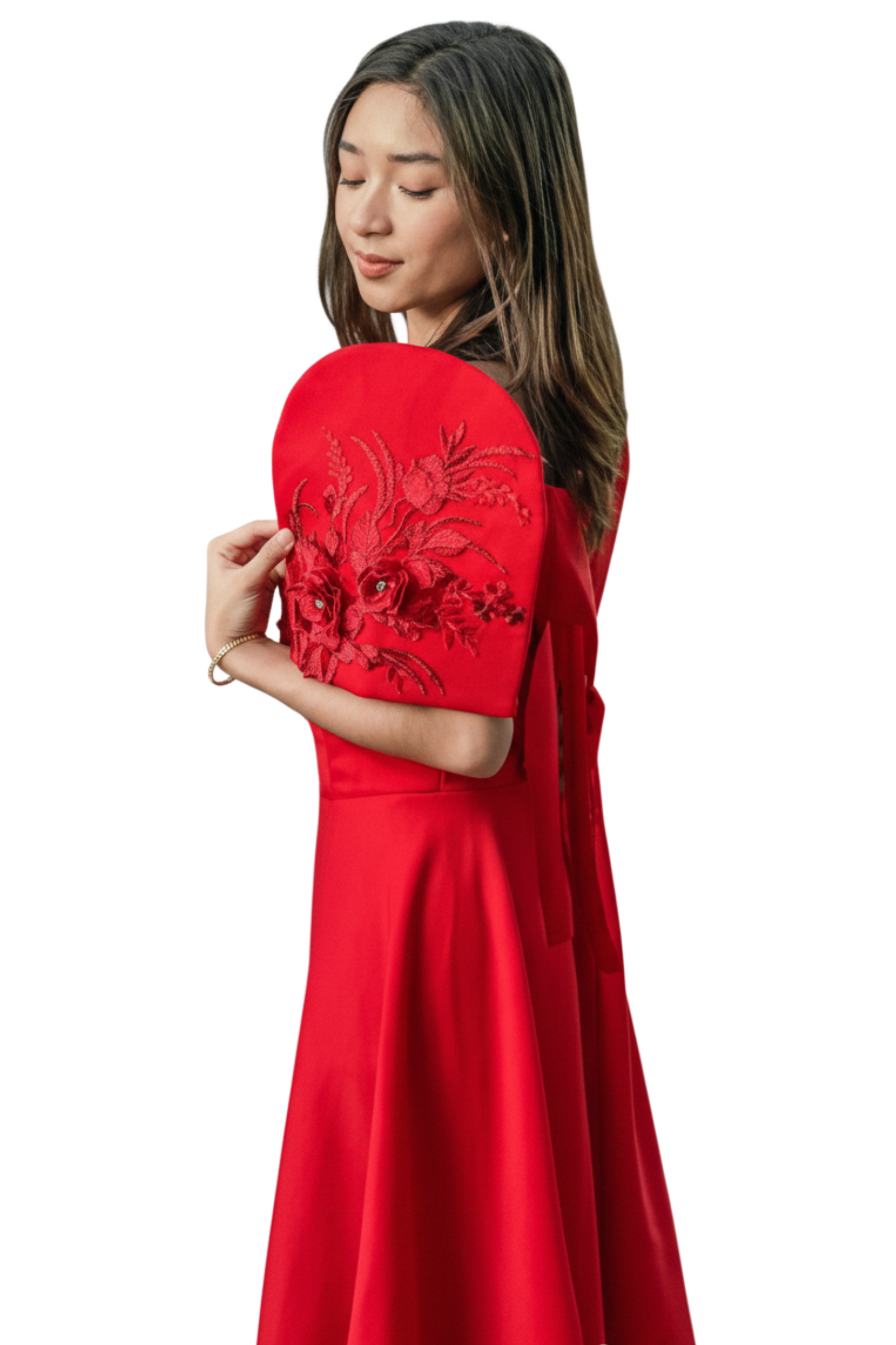 Modern Red Filipiniana Dress