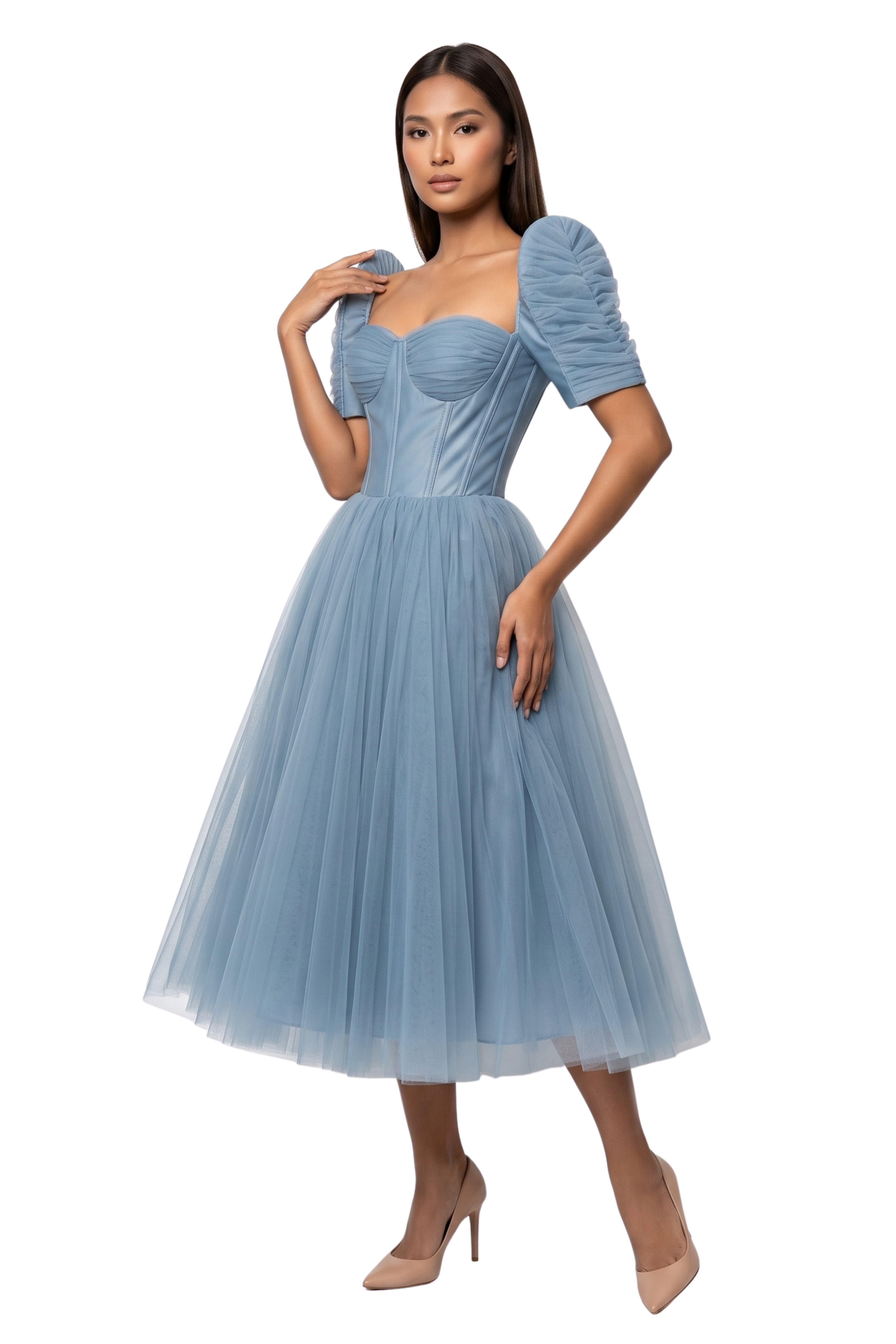 Dusty Blue Filipiniana Dress