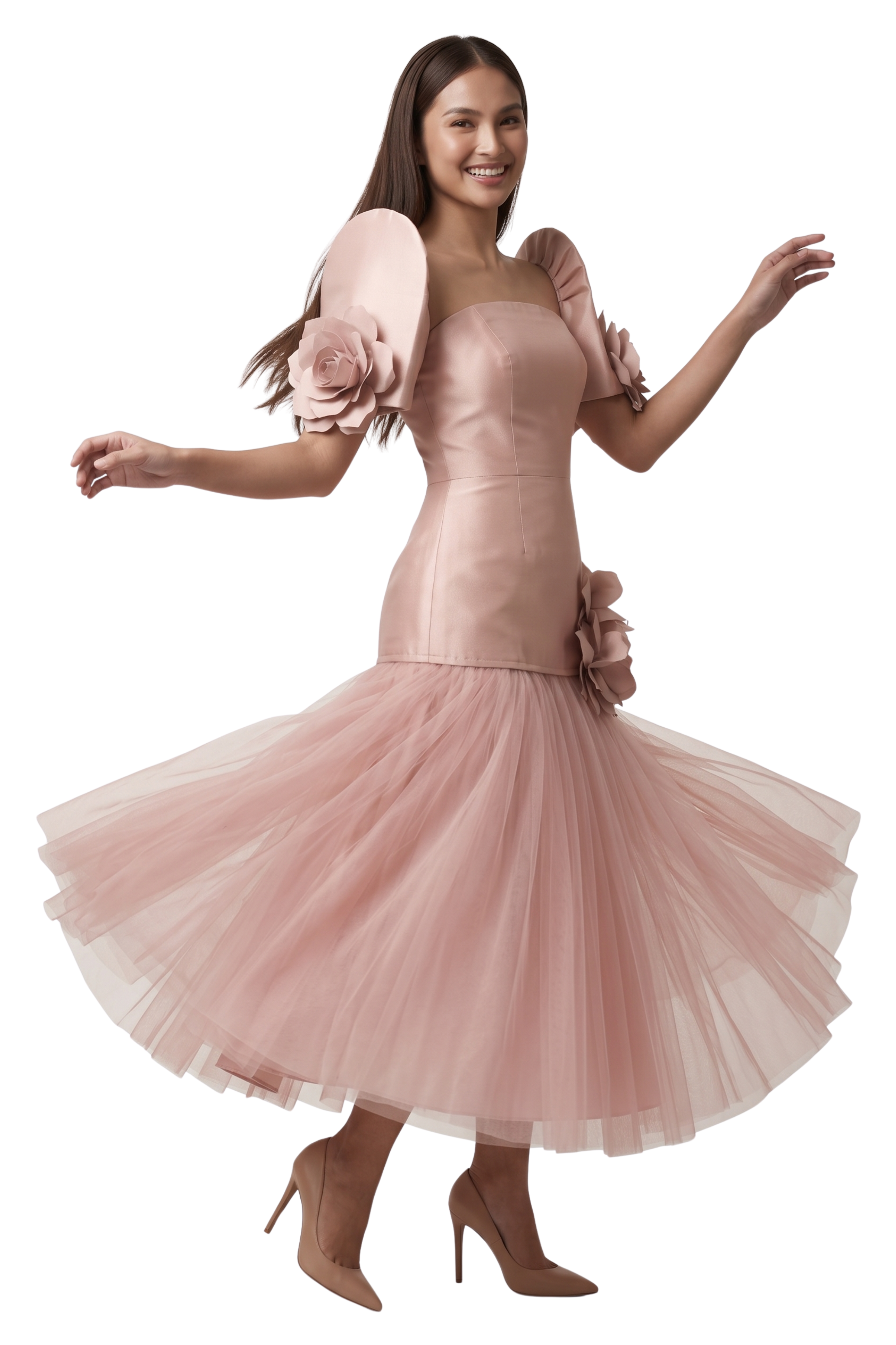 Pink Applique Filipiniana Dress