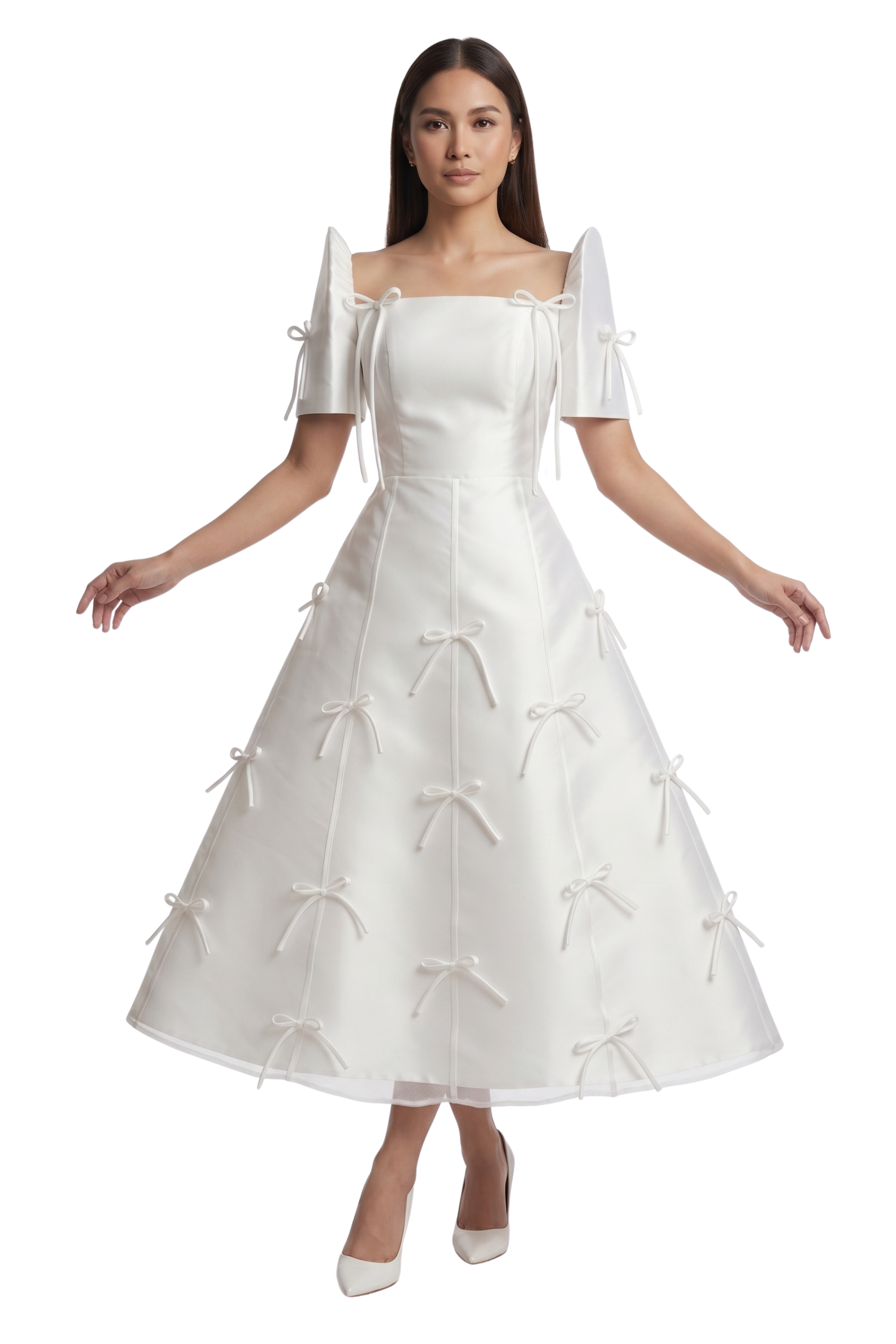 Premium Ribbon Filipiniana Maxi Dress Isabelle