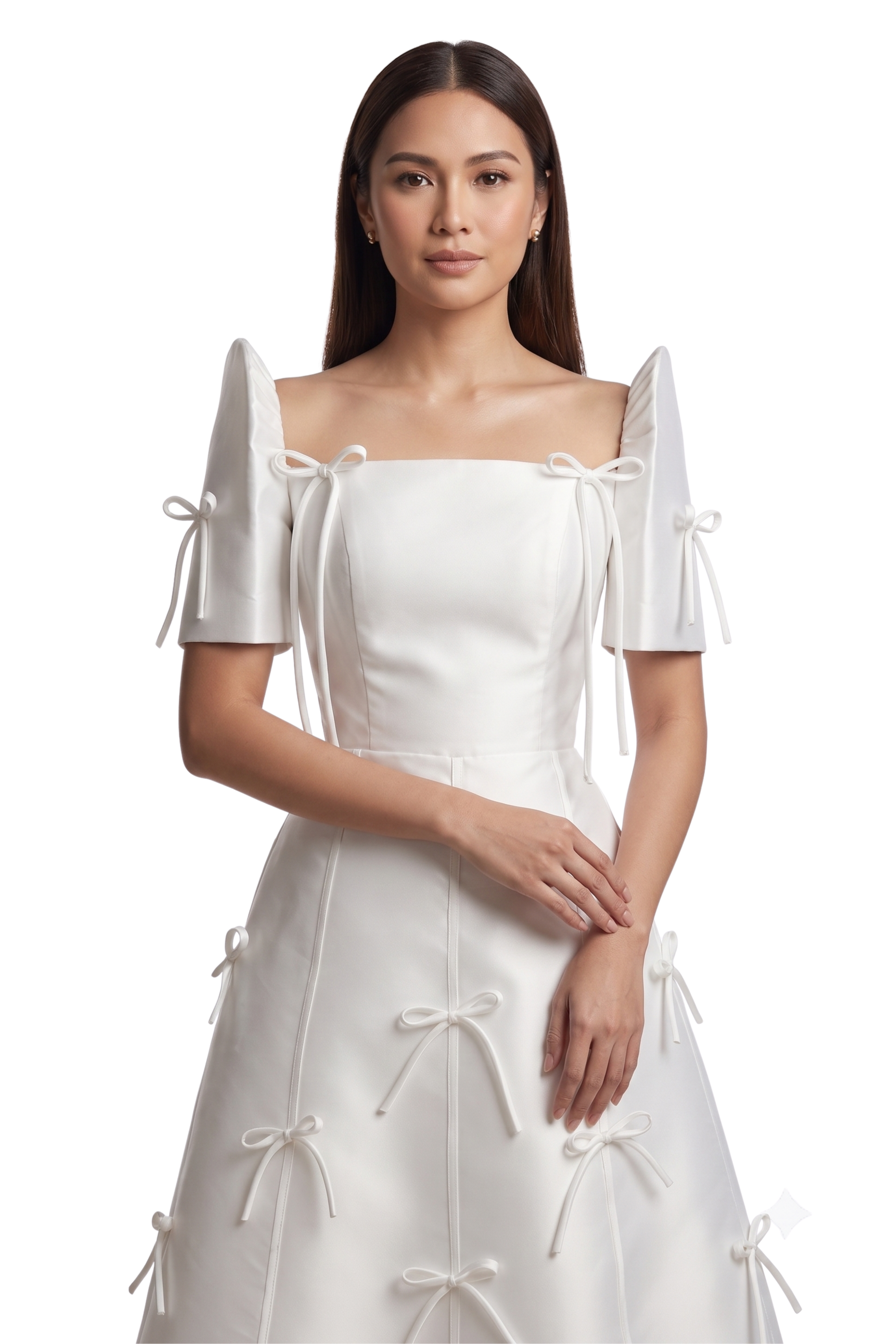 Premium Ribbon Filipiniana Maxi Dress Isabelle