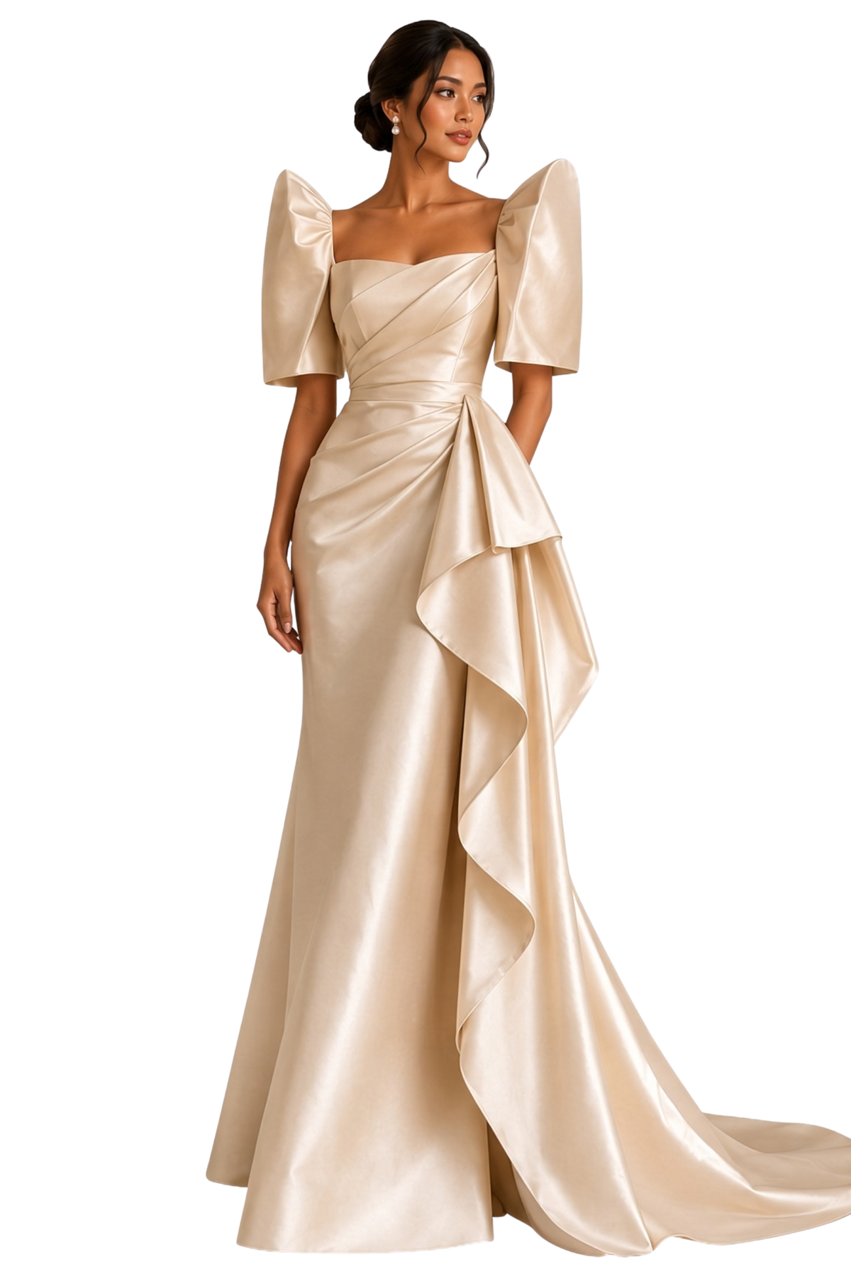 Beige Duchess Filipiniana Gown