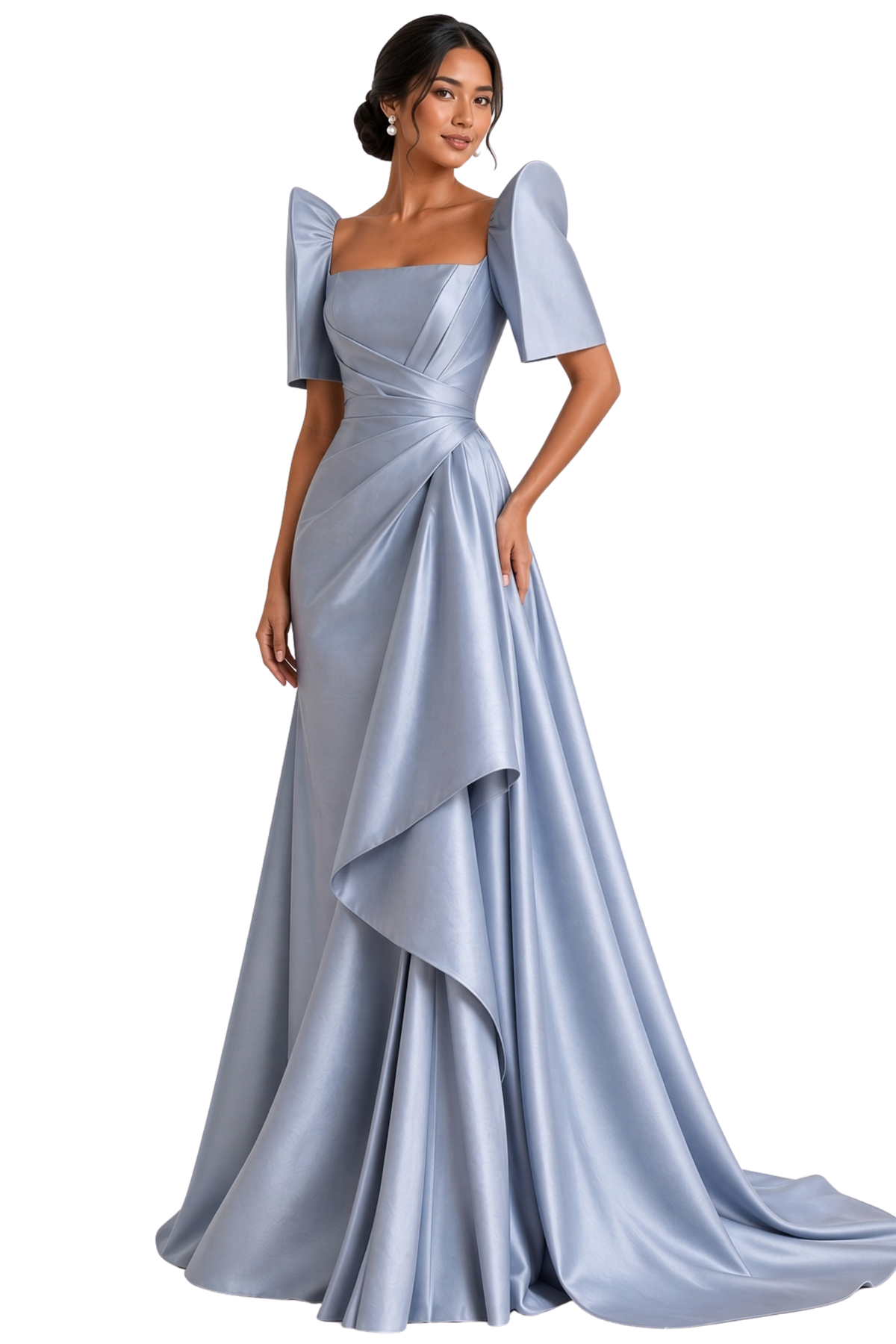 Duchess Dusty Blue Filipiniana Gown
