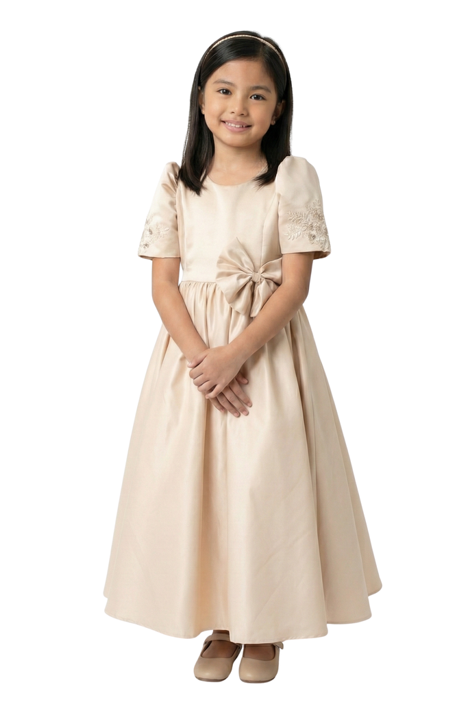 Beige Filipiniana Dress for Girls