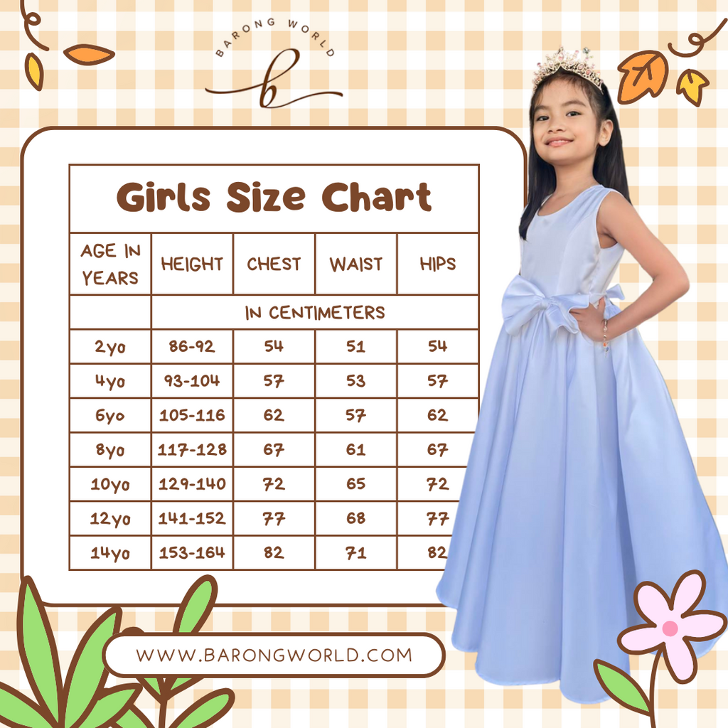 Elegant Girl Cloud Organdy Filipiniana Dress - Angel - JB323