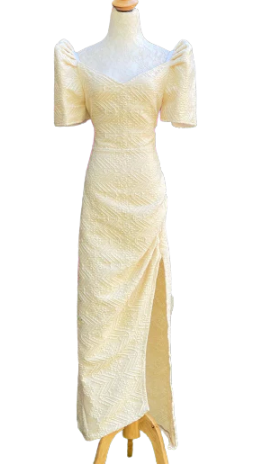 Women's Ilocos Pinilian Handmade Modern Filipiniana Dress- Medium - CL122