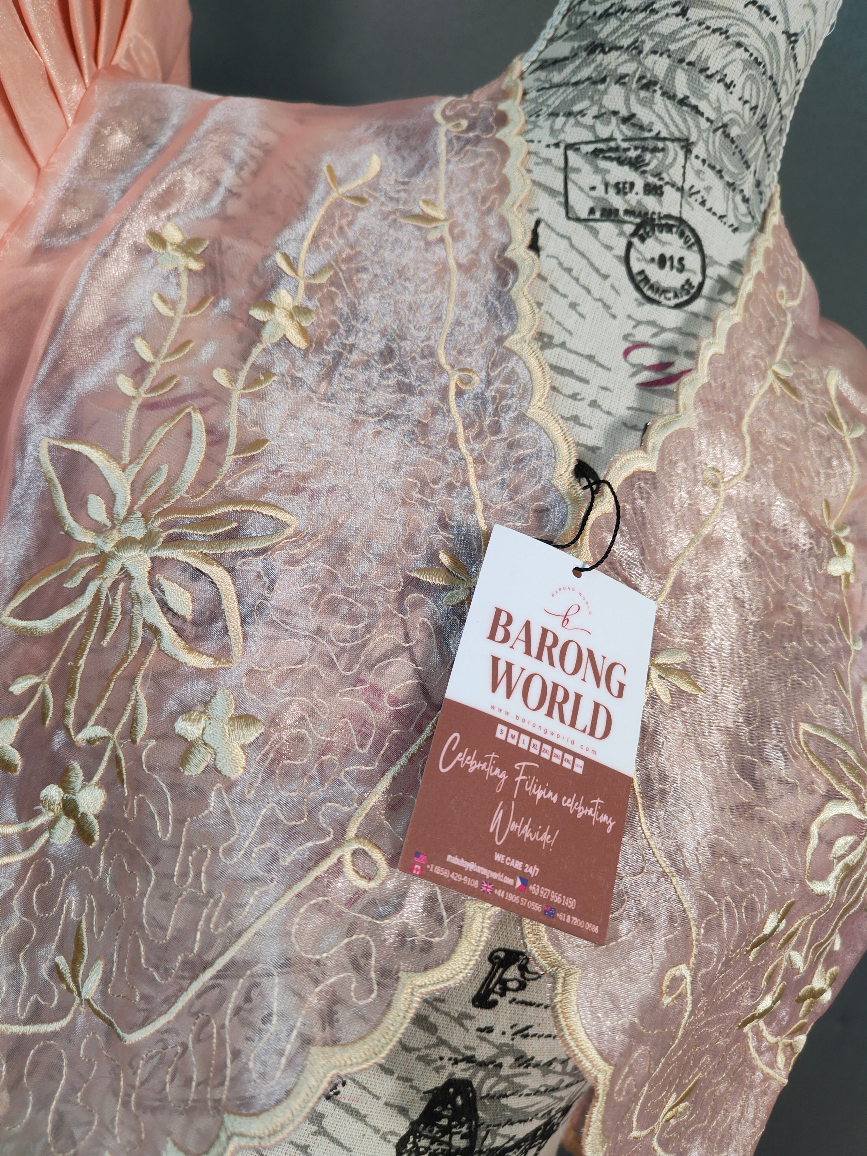 Pink Bolero With Yellow Embroidery Design