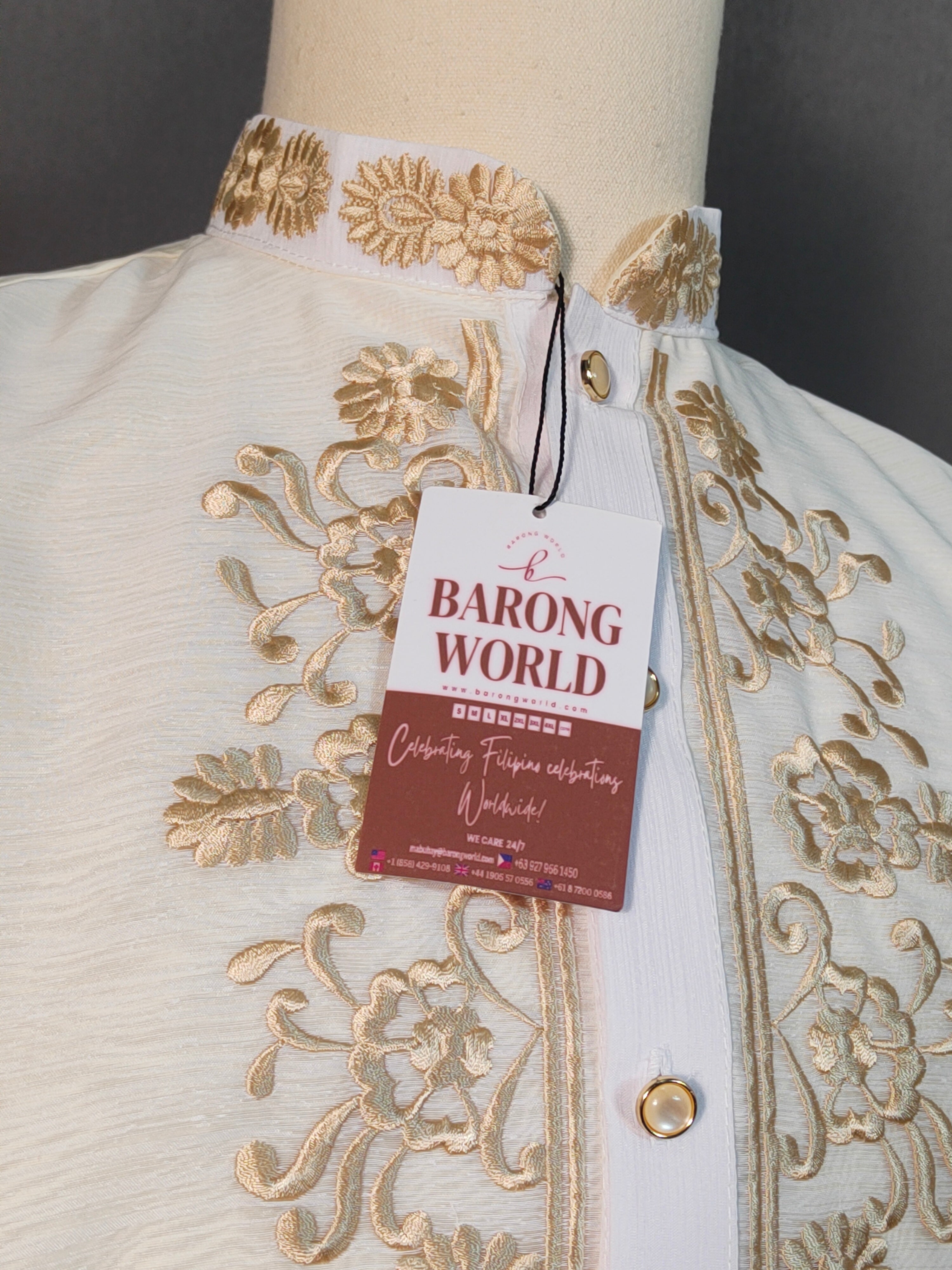 Barong Tagalog with Gold Embroidery