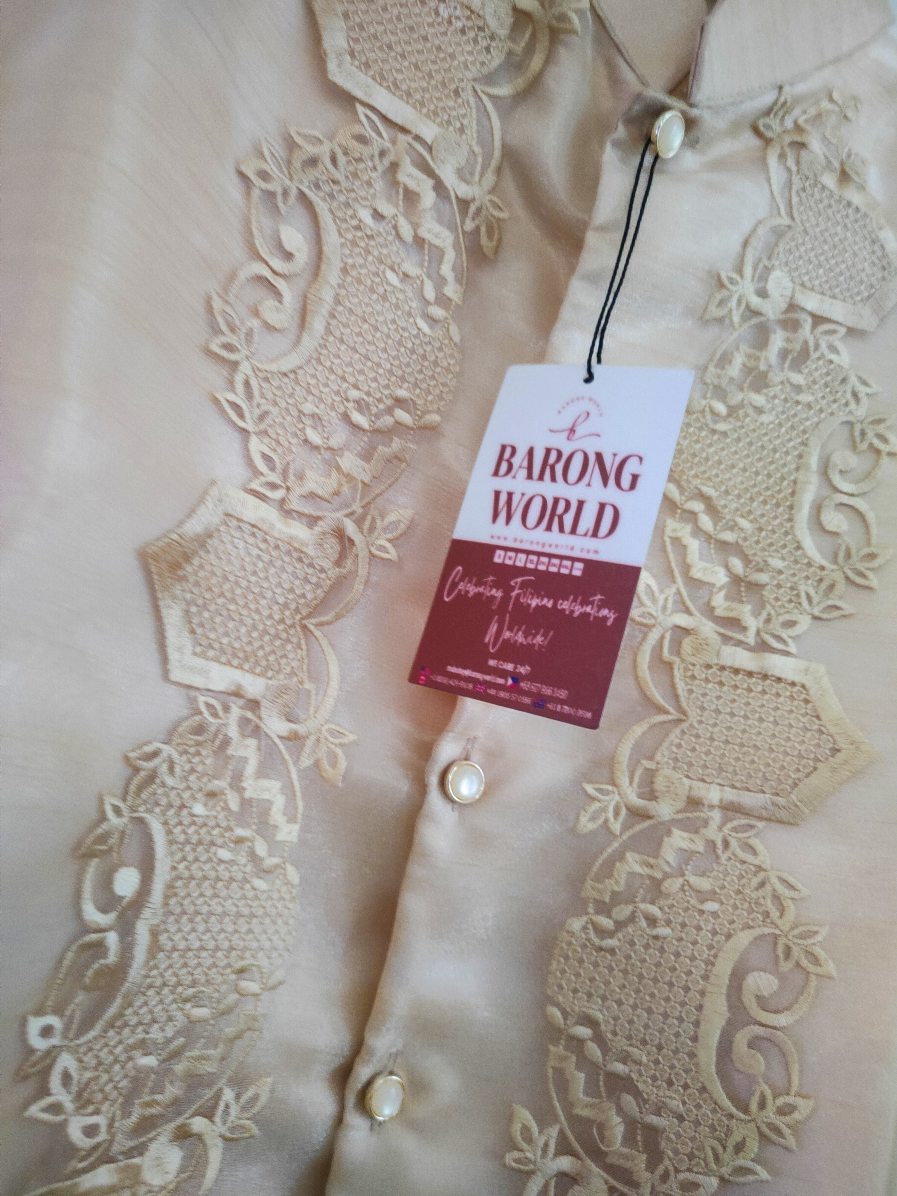 Golden Premium Barong Tagalog Coat Details