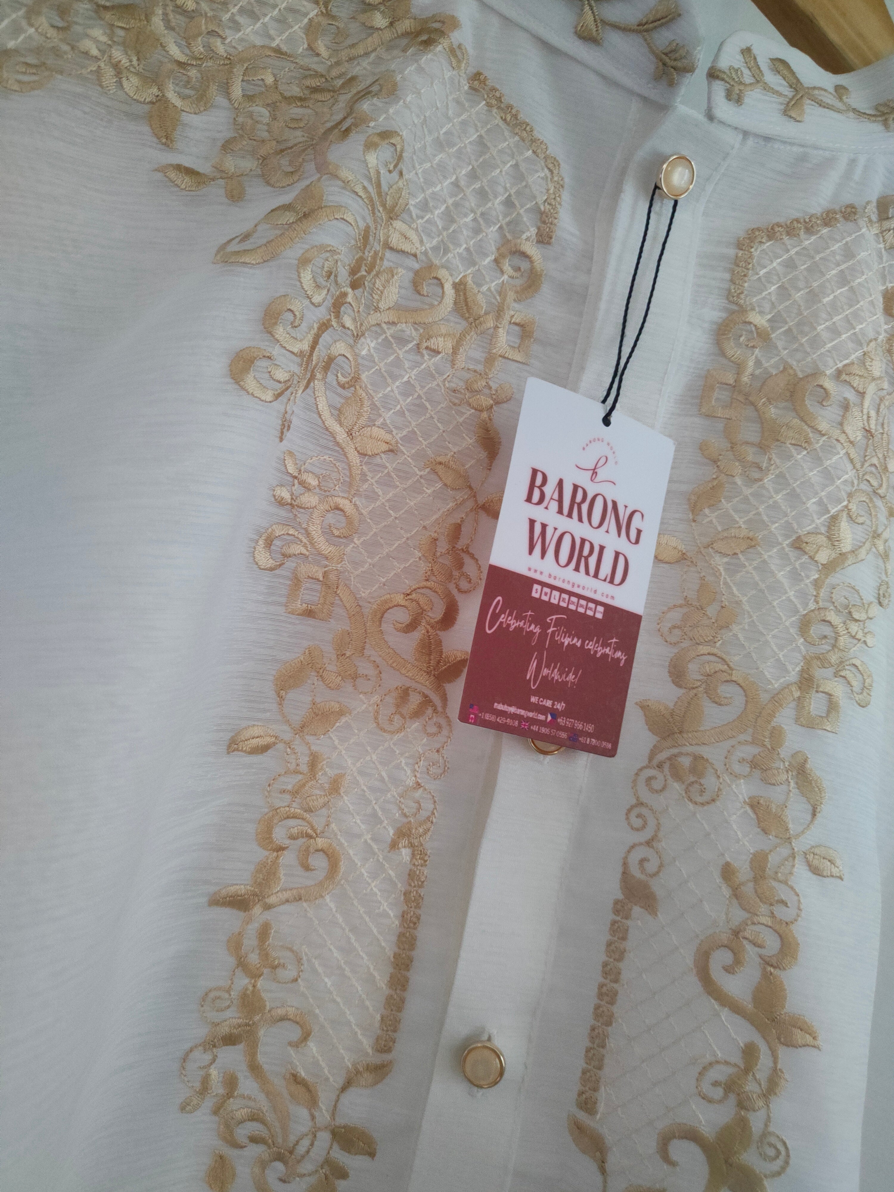 White Short Sleeve Jusilyn Embroidery Details