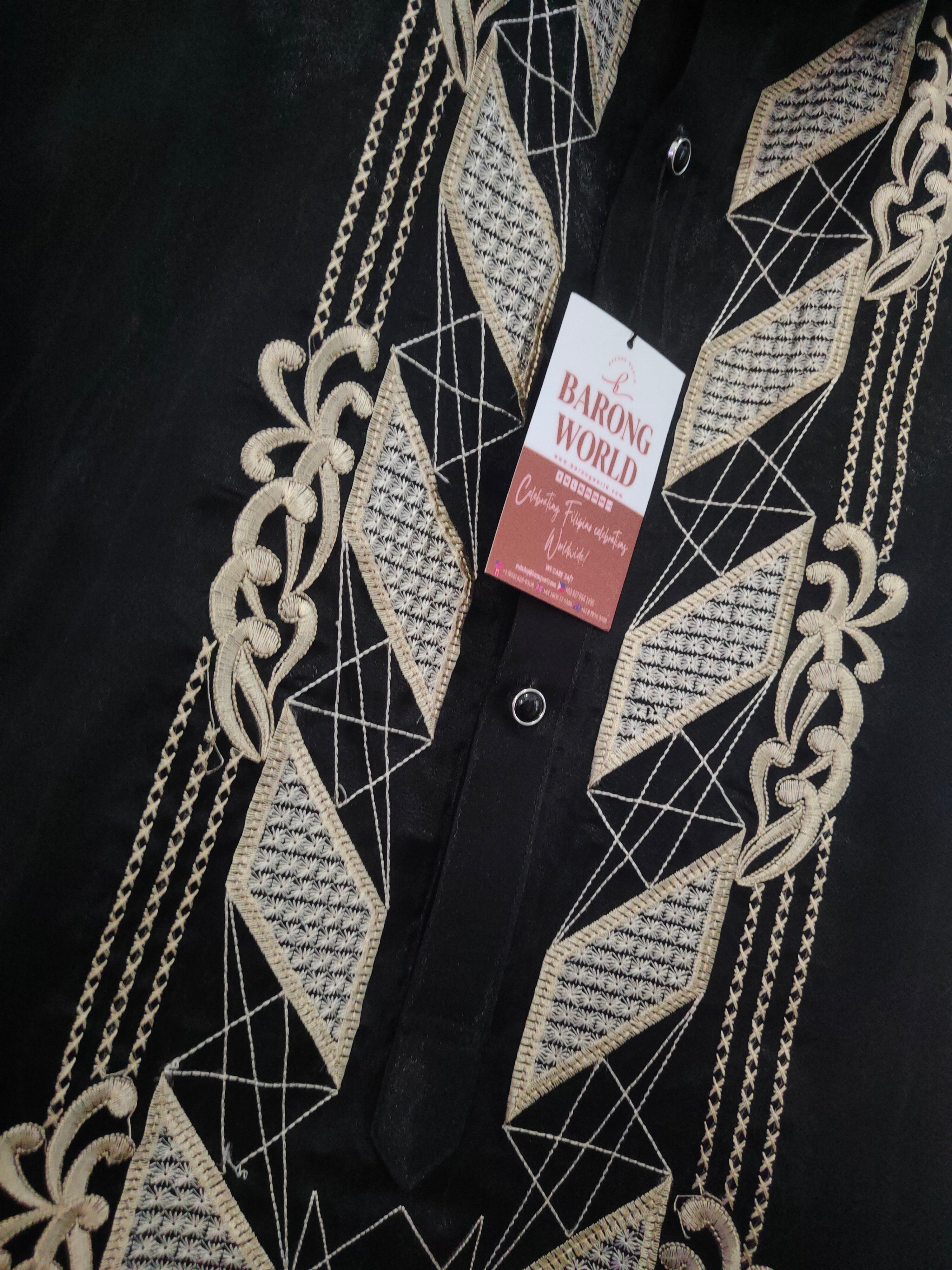 Organza Black Barong Tagalog