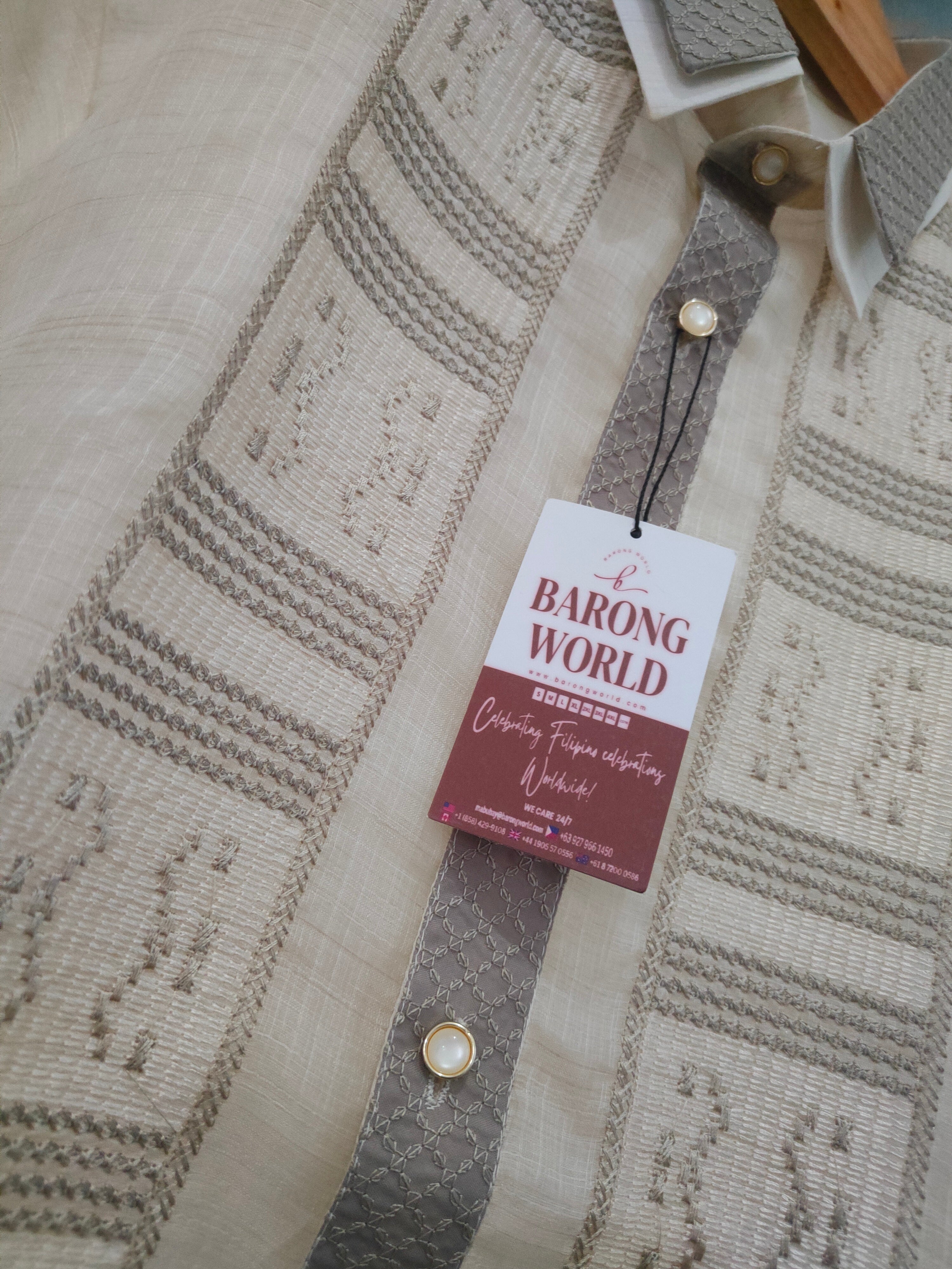 Ivory Barong with Fine Filipino Embroidery