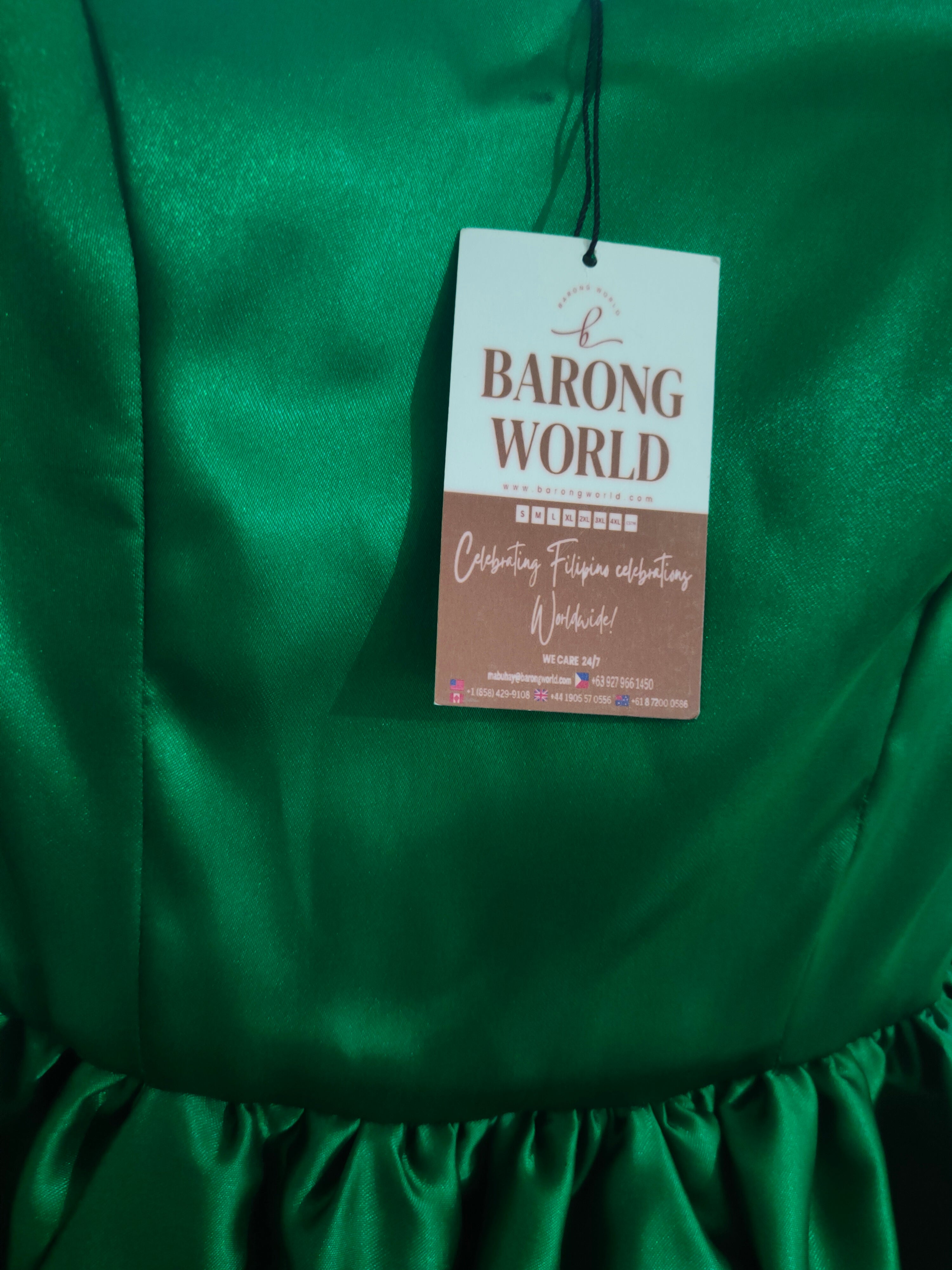 Emerald Green Duchess Long Gown - Euphy - JB607 Barong World Emerald Green Duchess Long Gown - Euphy - JB607 Barong World