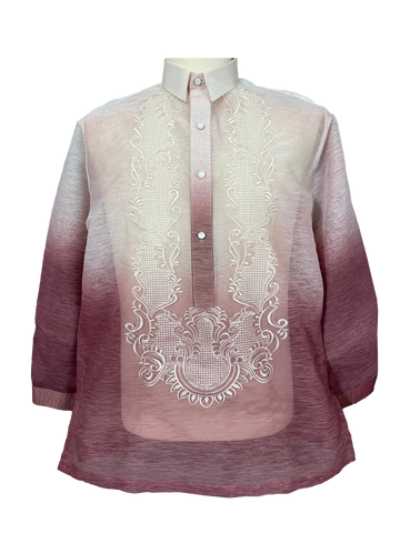 Jusilyn Mono Pink Premium Barong Tagalog - Echo - JV521 (Cinnamon Rose)  - Medium - CL224