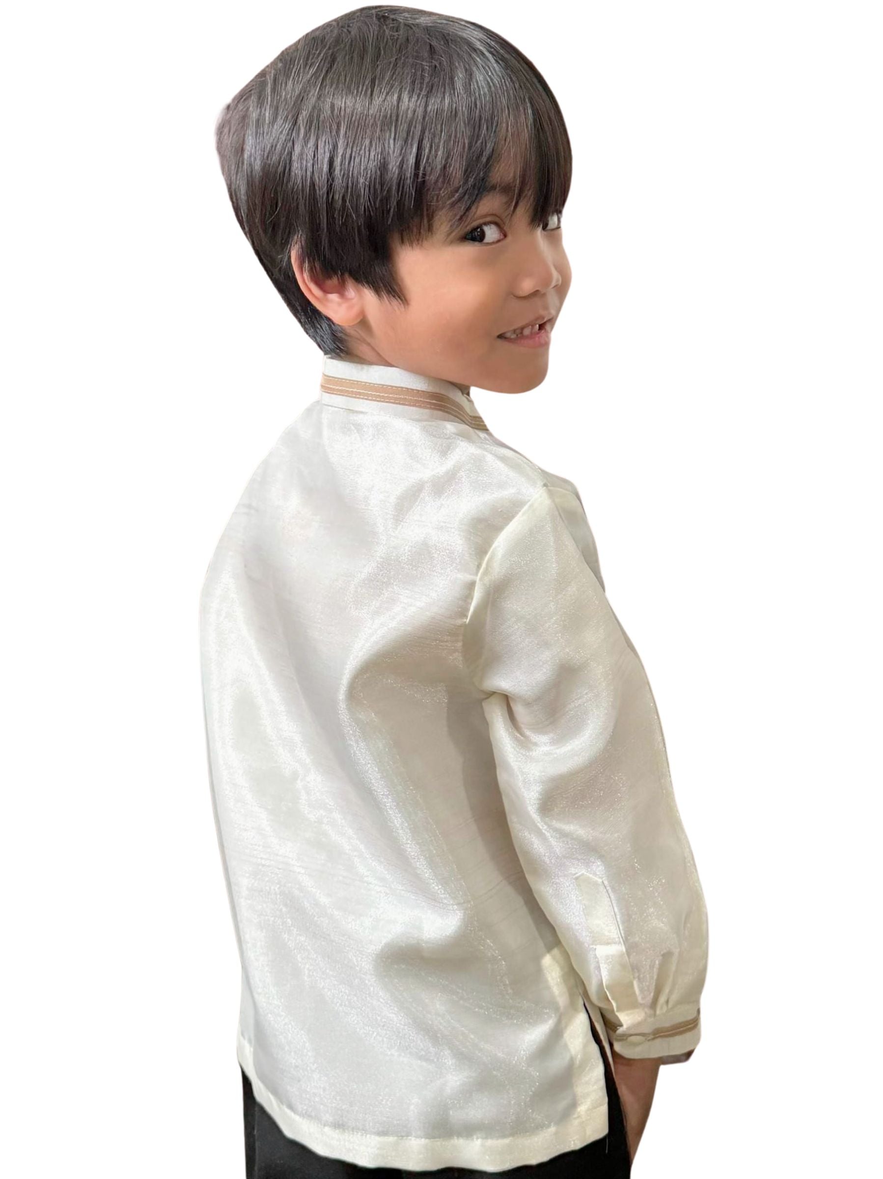 Organza Boys Barong Tagalog Back Detailing 