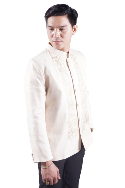 Men's Satin Cocoon Premium Coat Barong Tagalog - Yxel JN45