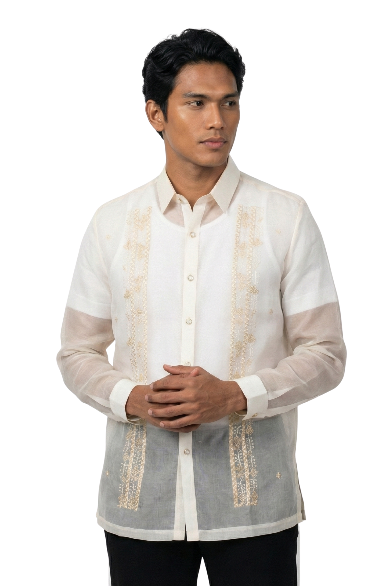 barong dress shirt Jusi Elegant Classic Barong Tagalog Full Open- June
