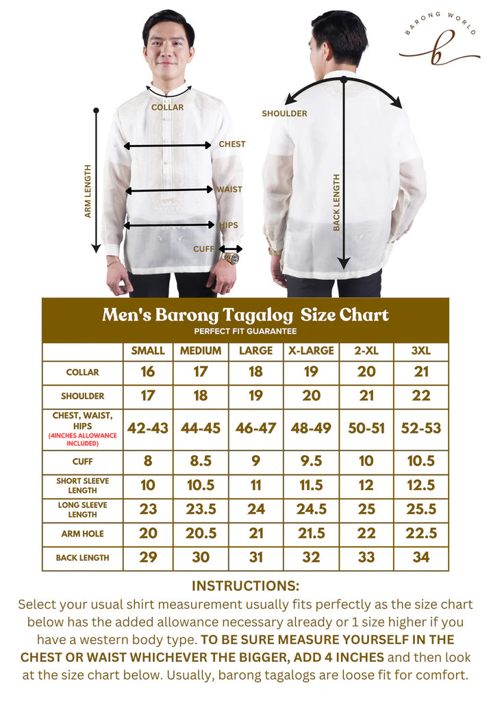 Pina Jusilyn Classic Barong Tagalog - JJ122