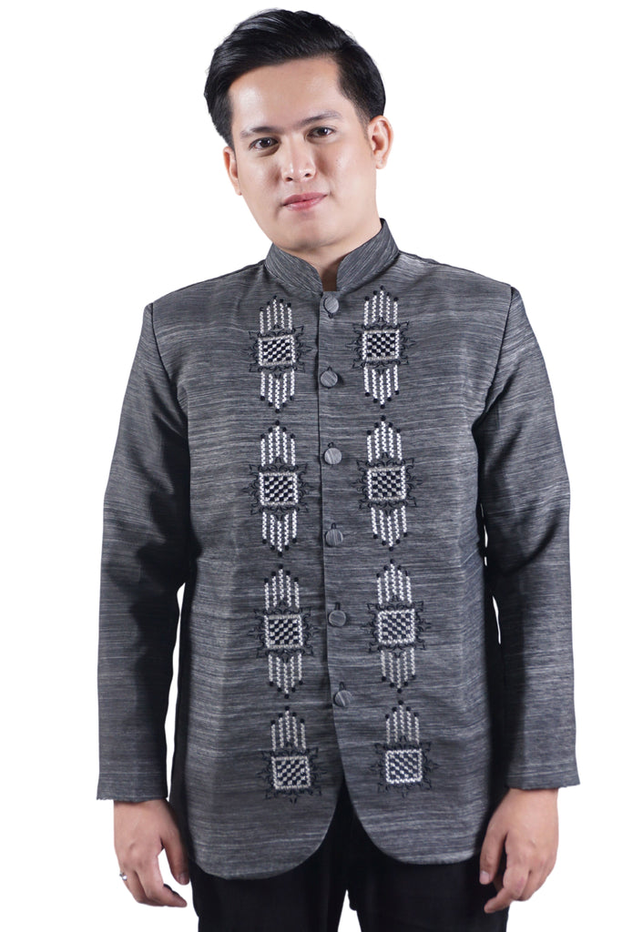 Black Premium Cocoon Groom Barong Tagalog Coat Black Premium Jusi Groo ...