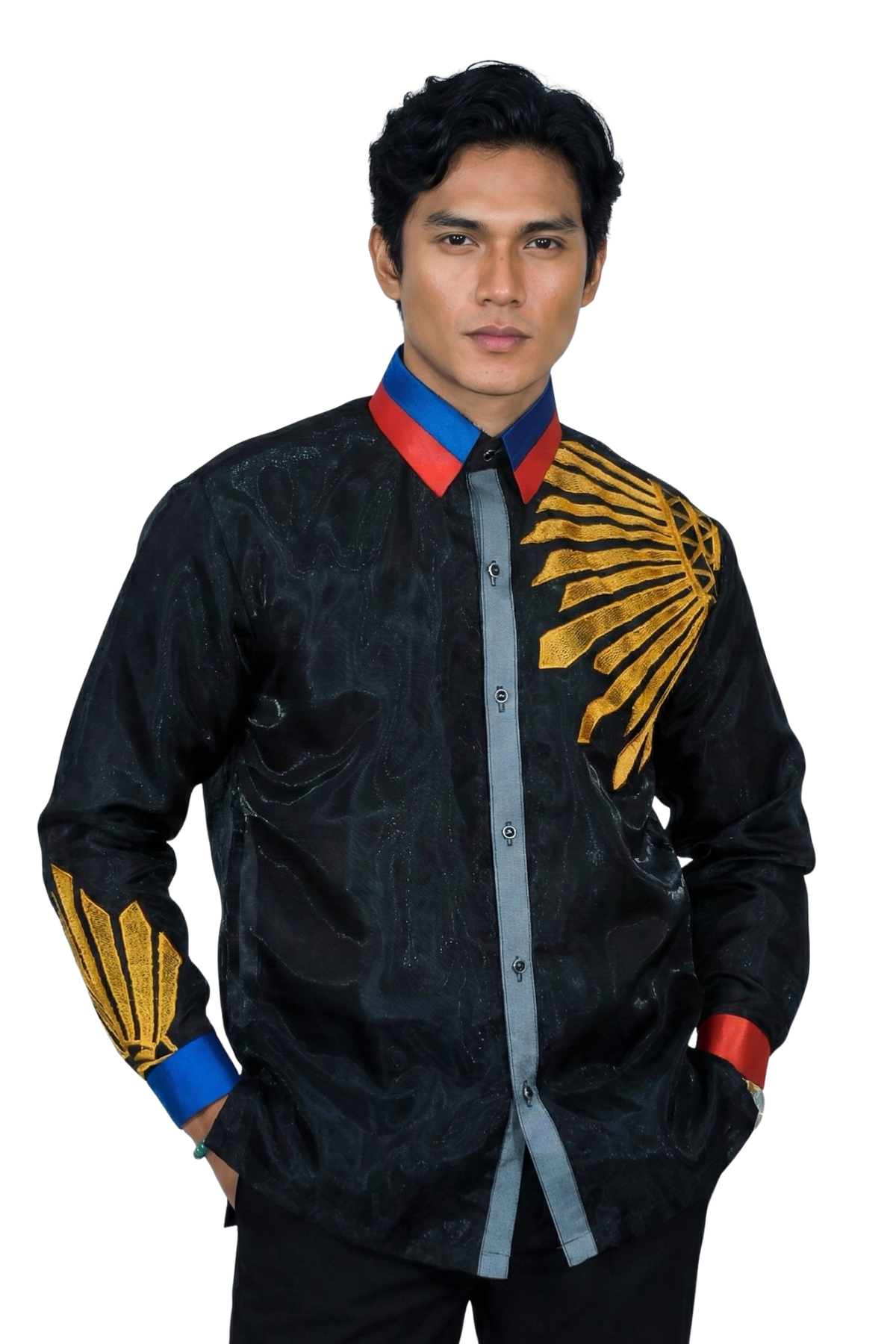 Sinag Types Patriotic Collar Embroidered