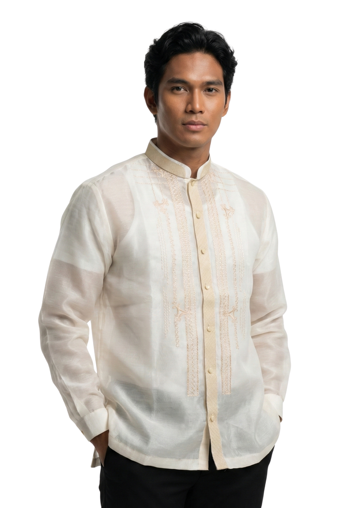 Beige Organza with Embroidery Barong Tagalog