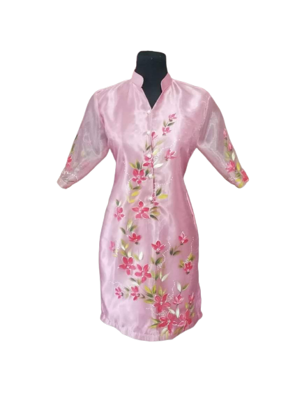 Pink Organza Barong Dress