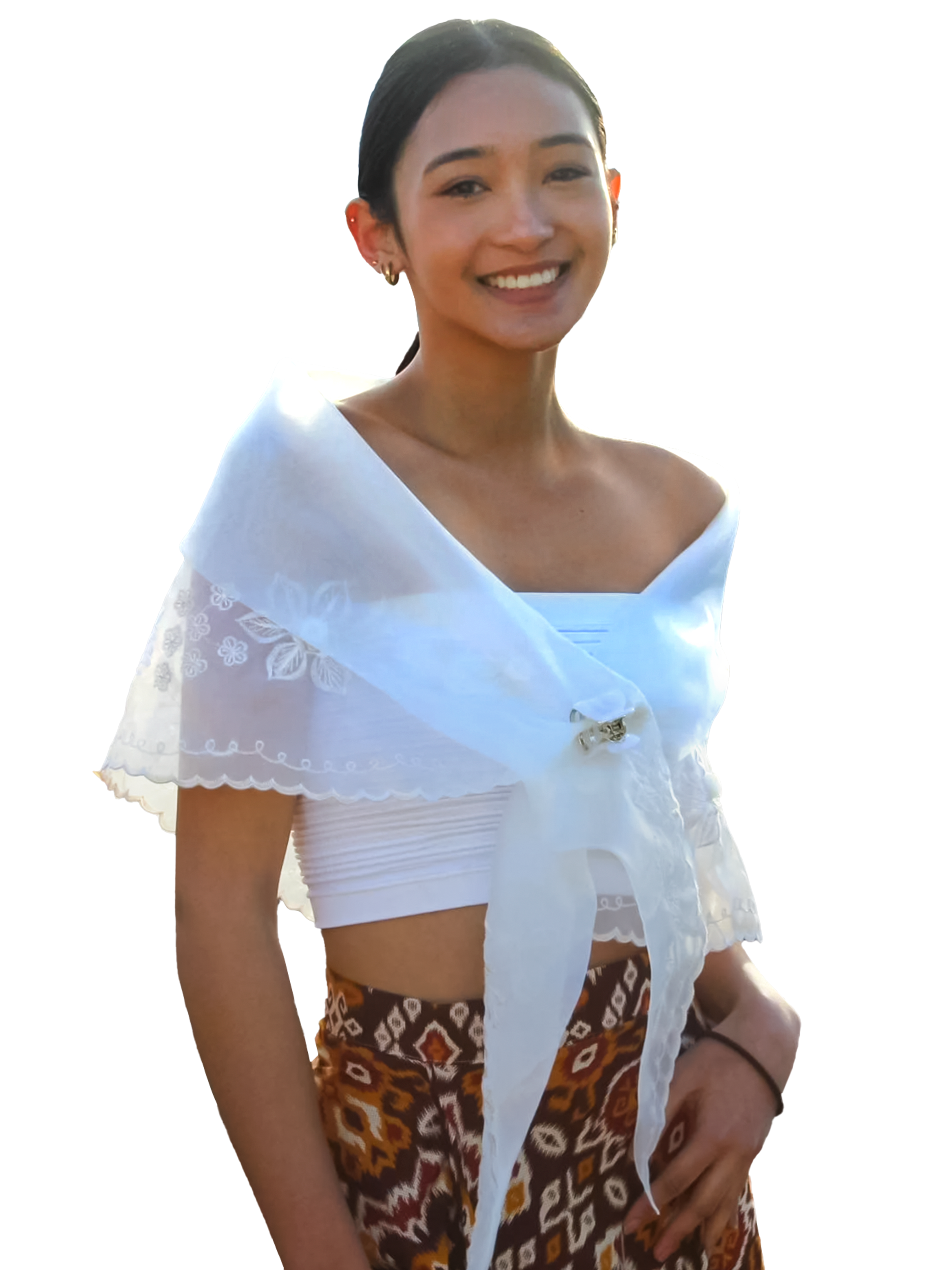 White Premium Filipiniana Alampay 