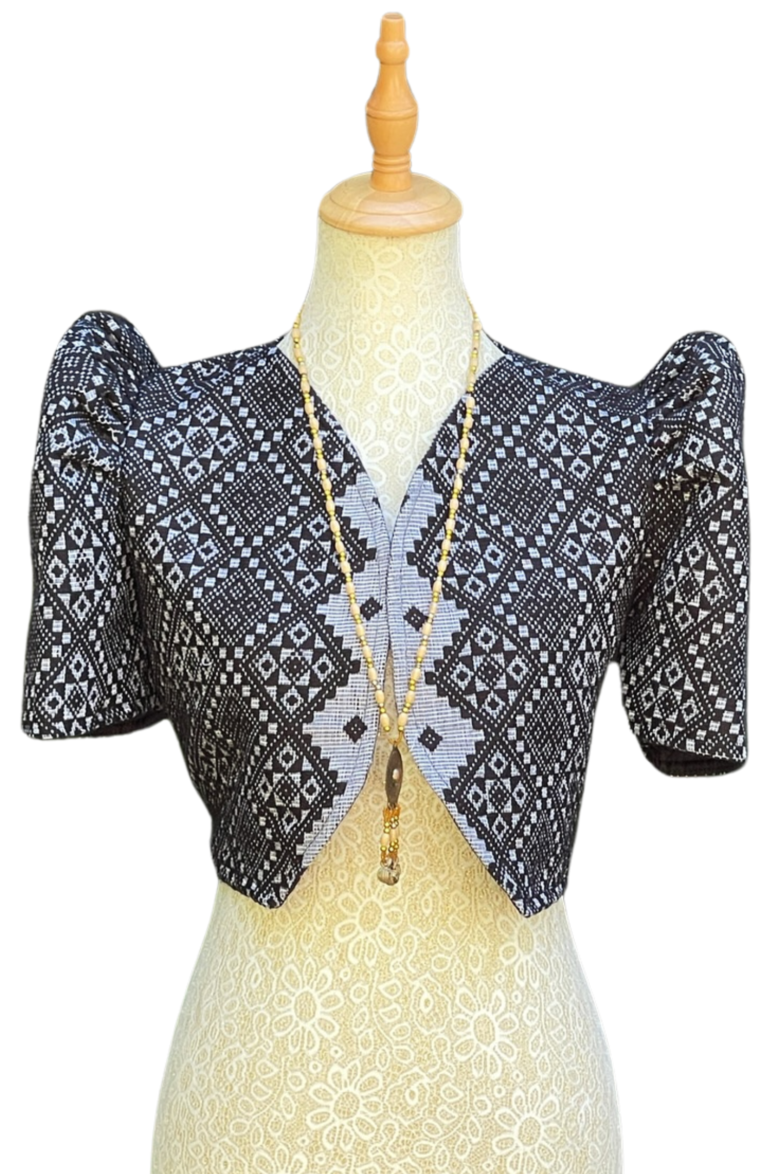 Black Handwoven Pinilian for Cultural Event