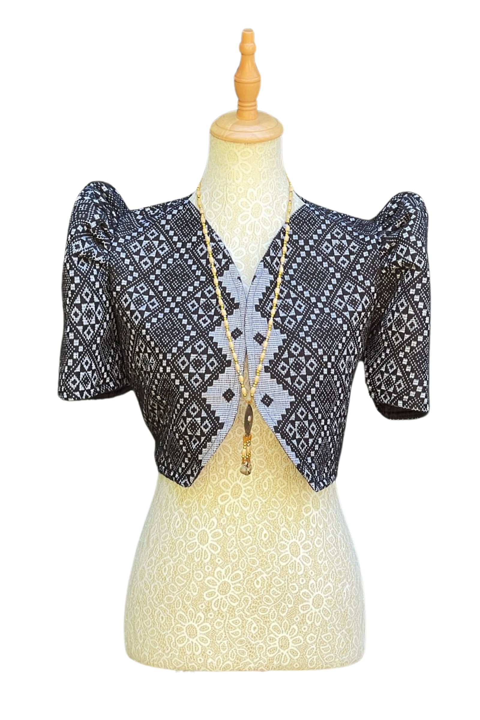 Black Ilocos Pinilian Filipiniana Bolero