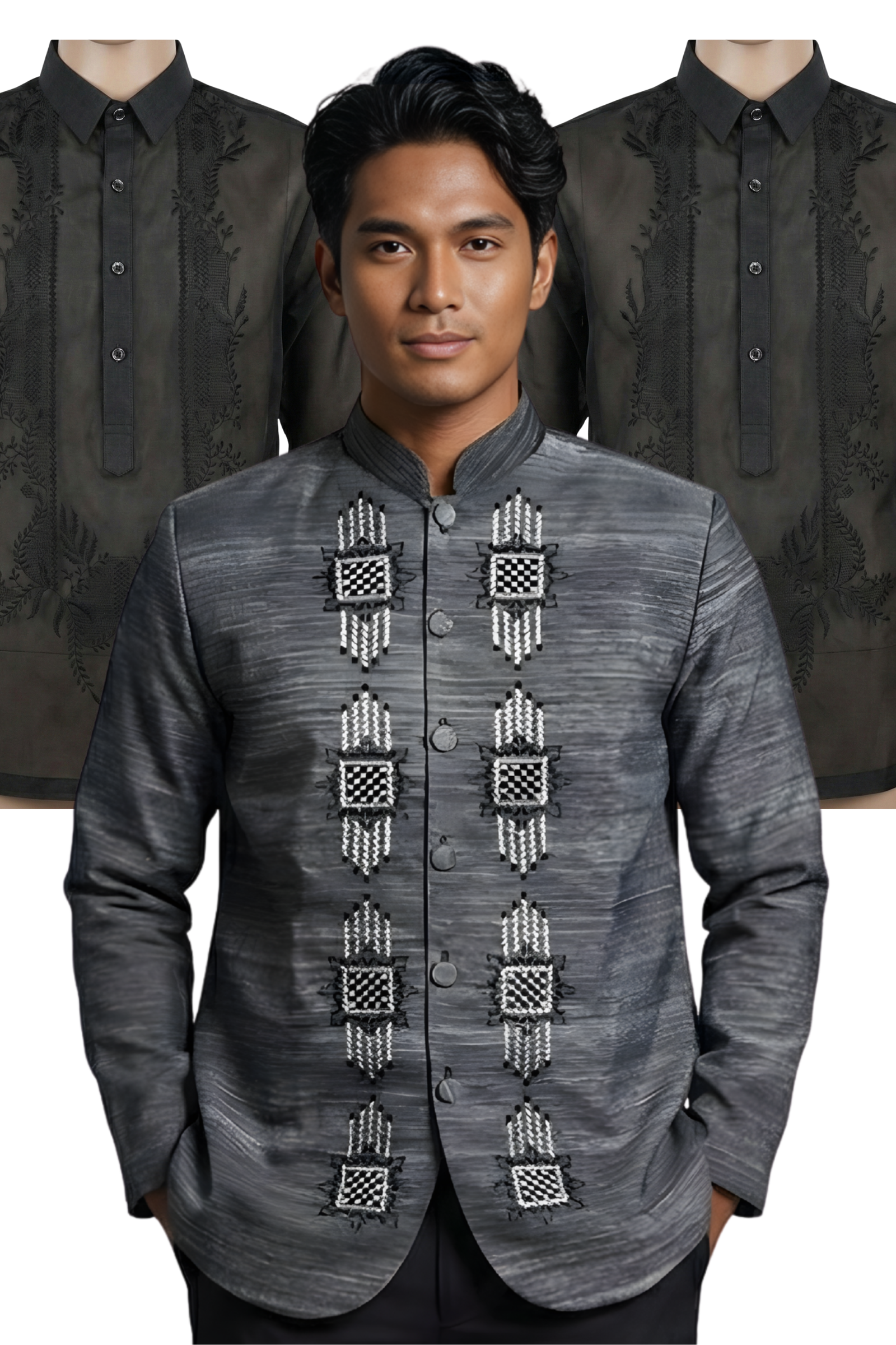 Black Premium Barong Tagalog Groomsmen Package - GP02 – Barong World