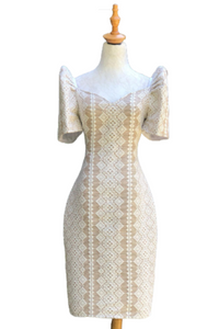 Handwoven Pinilian Ilocos Modern Filipiniana Dress - HW143