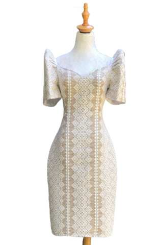 Ilocos Pinilian Handmade Modern Filipiniana Dress - HW143