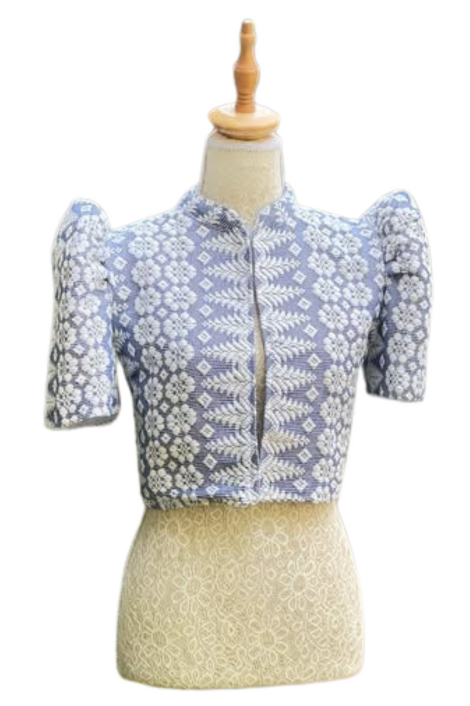 Light Blue Pinilian Filipiniana Bolero