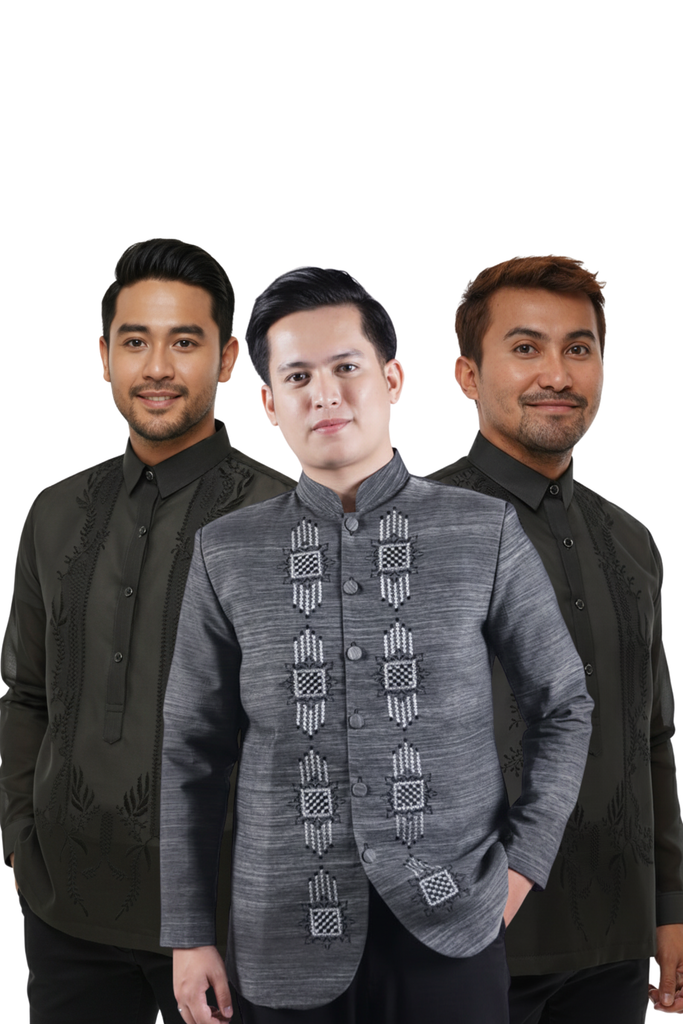 Black Groomsman Wedding Barong Tagalog 