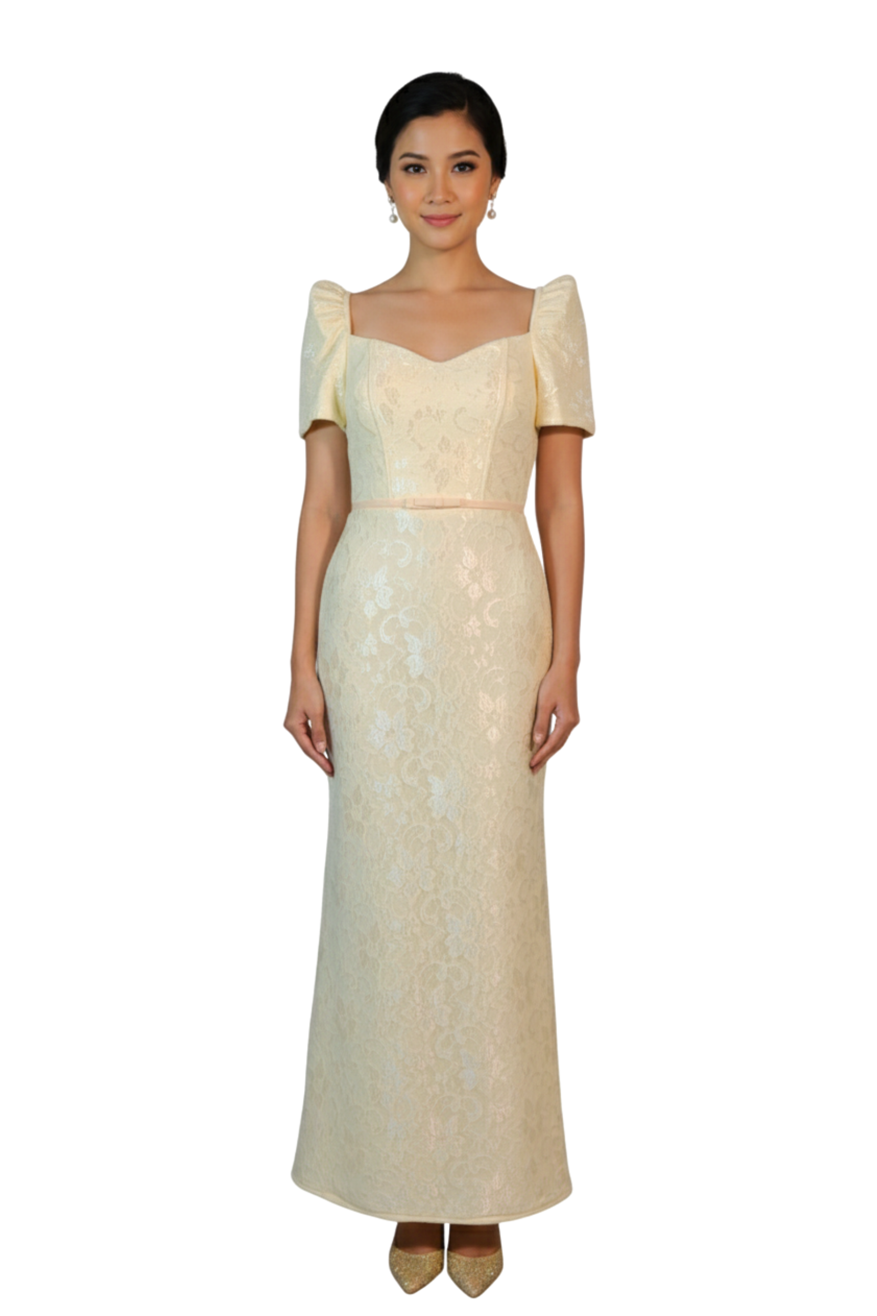 Elegant Ivory Filipiniana Gown - Vanna - JN70 Barong World Elegant Ivory Filipiniana Gown - Vanna - JN70 Barong World