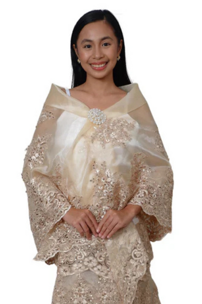 Filipiniana Laced Organza Alampay with Skirt - Yumi JK12