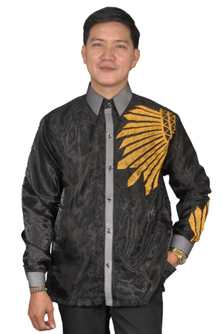 Organza Black "Sinag" Barong Tagalog - Antonio  - JK40