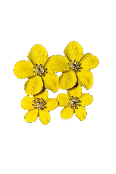 Philippines National Flower Yellow Sampaguita Earrings - A0C21