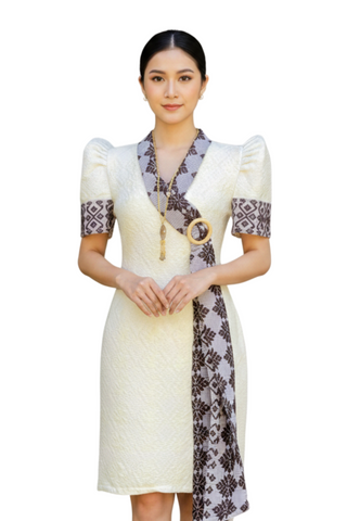Pinilian Modern Filipiniana Midi Dress 