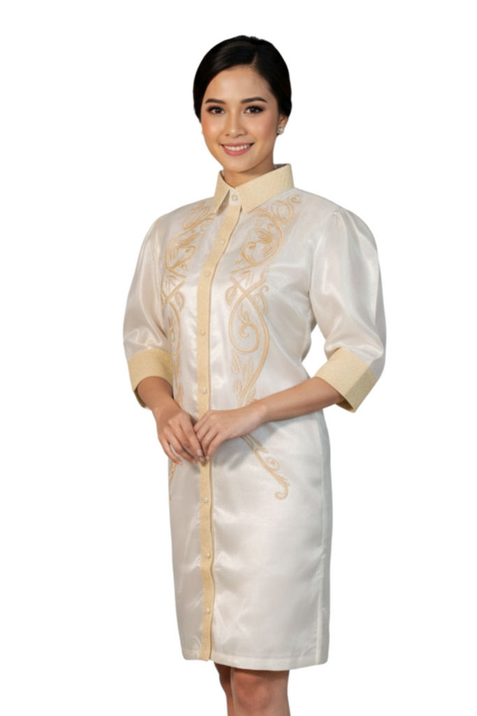 Organza Modern Filipiniana Barong Dress