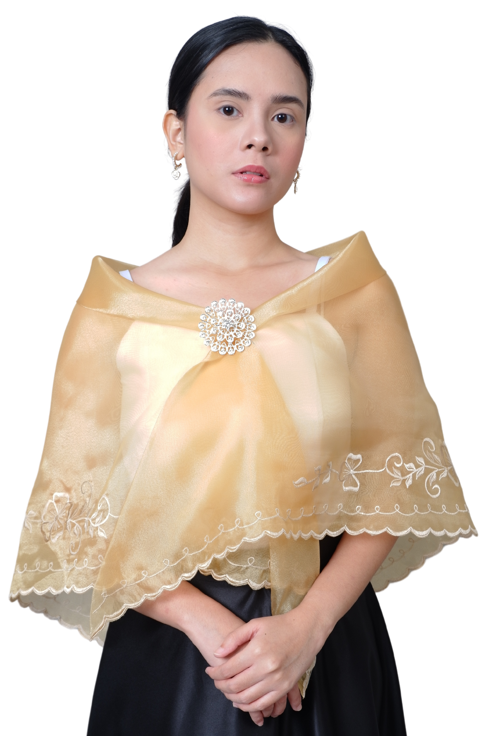 Yellow Filipiniana Organza Alampay