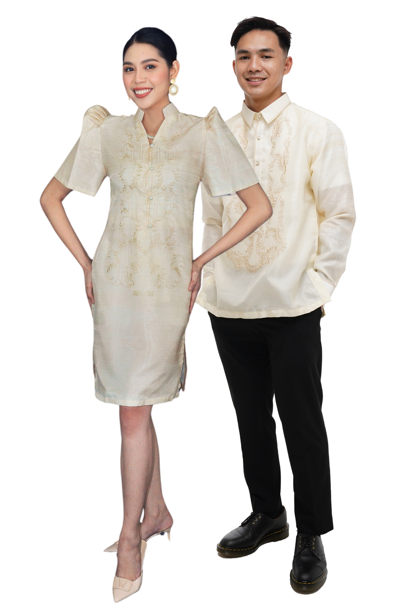 Premium Couple Set Organza Classic Barong Tagalog with Lining + Organza ...
